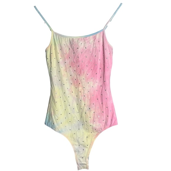 NWT Wild Honey Rhinestone Tie Dye Bodysuit - Picture 1 of 5